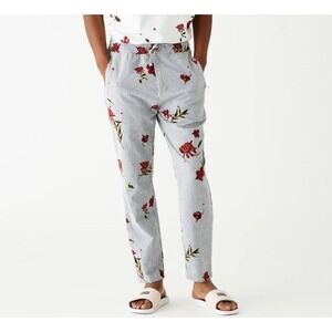 Kith Mens Floral Seersucker‎ Stryker Pant Navy/white Sz Med Spring Summer Travel